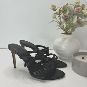 Schutz Brynn Casual Double Straps High Heel Sandal Black Women 8B NWOB